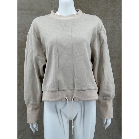 Varley Sweatshirt Womens Large Tan Pullover Drawstring Workout Lounge Athleisure - Picture 1 of 13